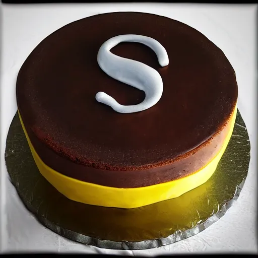 Prompt: a cake with the letter s