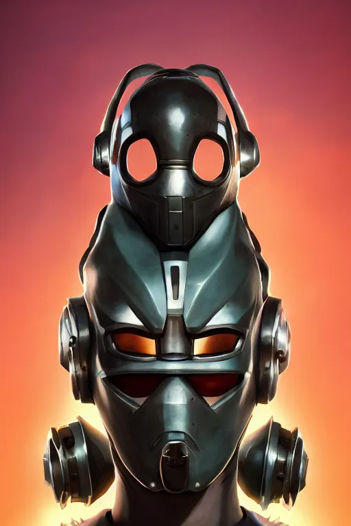 Image similar to epic mask helmet robot ninja portrait stylized as fornite style game design fanart by concept artist gervasio canda, behance hd by jesper ejsing, by rhads, makoto shinkai and lois van baarle, ilya kuvshinov, rossdraws global illumination radiating a glowing aura global illumination ray tracing hdr render in unreal engine 5