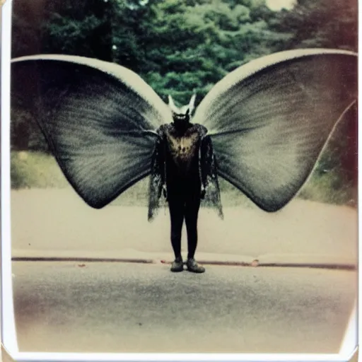 Prompt: Polaroid photo of mothman