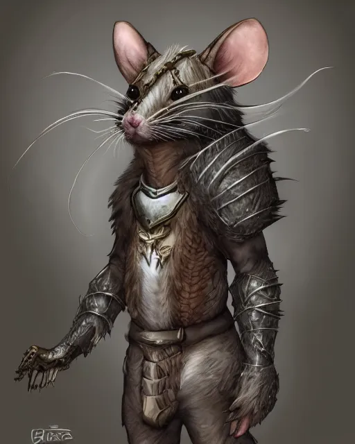 Prompt: a full body shot of an anthro furry rat wearing a fantasy armor making a selfie, fantasy, artstation, furry art, furaffinity, deviantart, symmetrical, highly detailed, award winning, trending