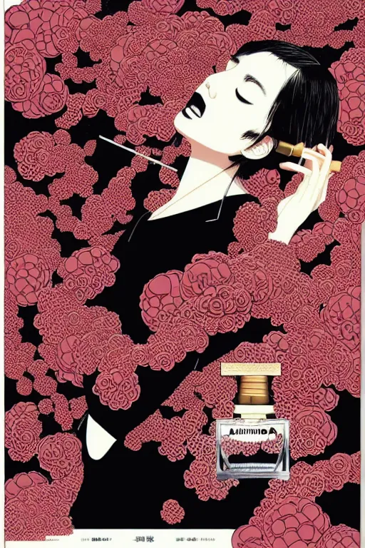 Image similar to fragrance advertising campaign by katsuhiro otomo, highly detailed, high contrast, intricate