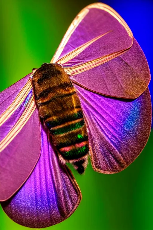 Image similar to high quality macro photo silky iridescent moth! jewelled gorgeous! highly detailed david ligare elson peter cinematic blue neon lighting high quality low angle hd 8k sharp shallow depth of field