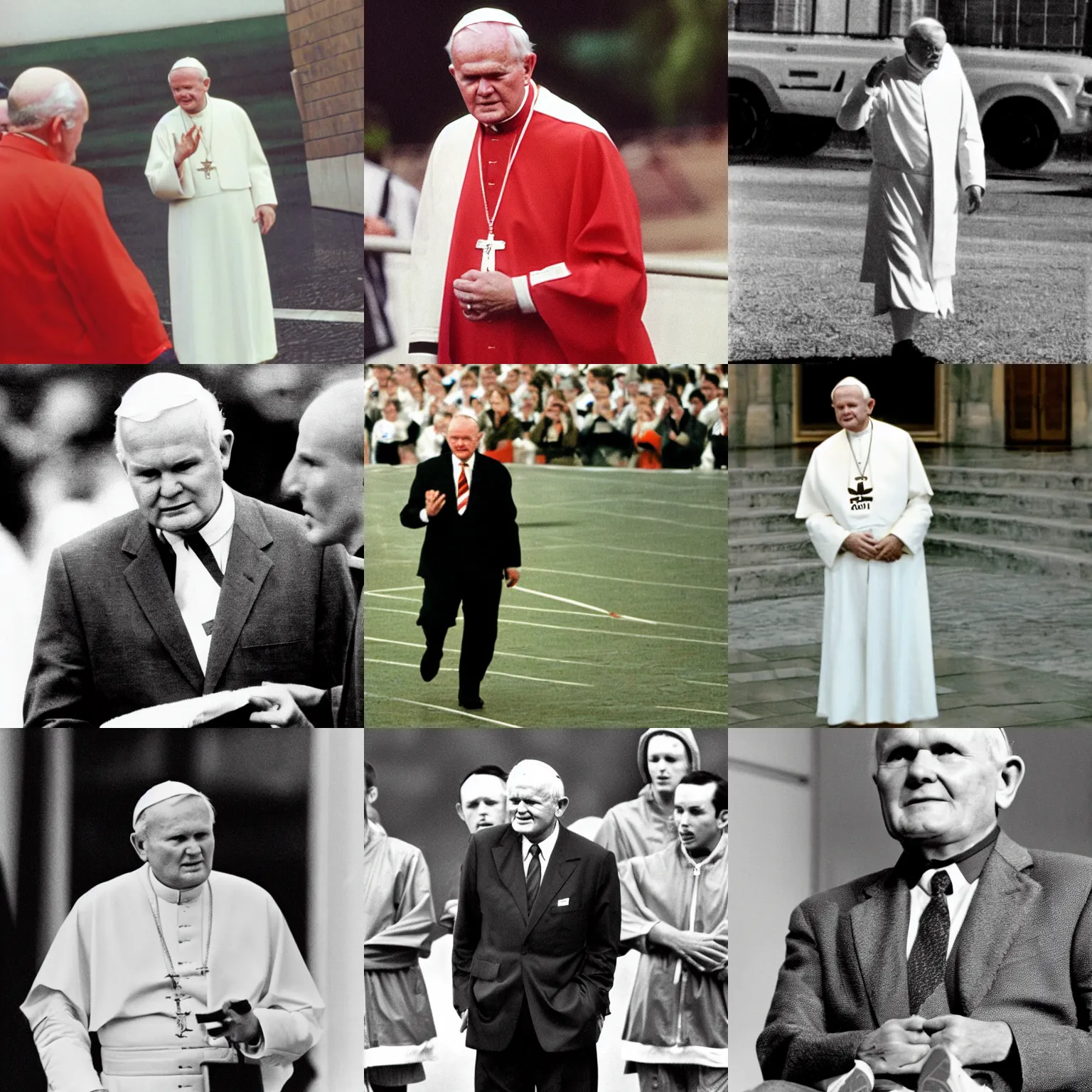 Prompt: John Paul II in Adidas suit