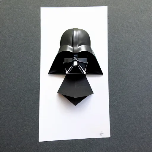 Image similar to darth vader origami, highly detailed