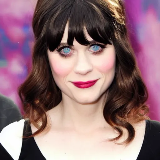 Image similar to Zooey Deschanel has weird eyes and probably hates what people are doing with her likeness