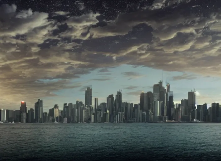 Image similar to australia in the far future, cinematic matte painting