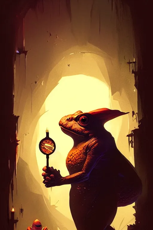 Prompt: greg rutkowski poster. toad wizard