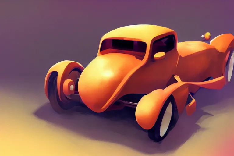 Image similar to a cartoony 1930 car, in the style of Rayman origins, michael ancel, Ruan Jia and Mandy Jurgens and Greg Rutkowski, trending on Artstation, award winning, unreal engine, octane render H 1024