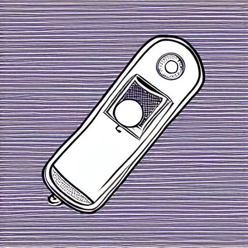 Prompt: retro walkie-talkie, medium closeup, simple background, hand drawn