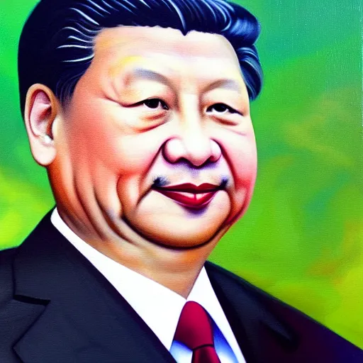 Prompt: a oil painting of president of the people's republic of china xi jinping.