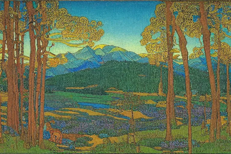 Prompt: a serene landscape by Ivan Bilibin