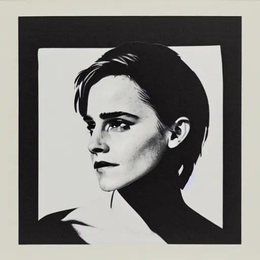 Prompt: emma watson, portrait by andy warhol