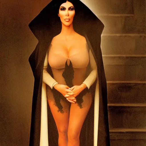 Image similar to kim kardashian as dracula in the 1 9 2 2 nosferatu movie