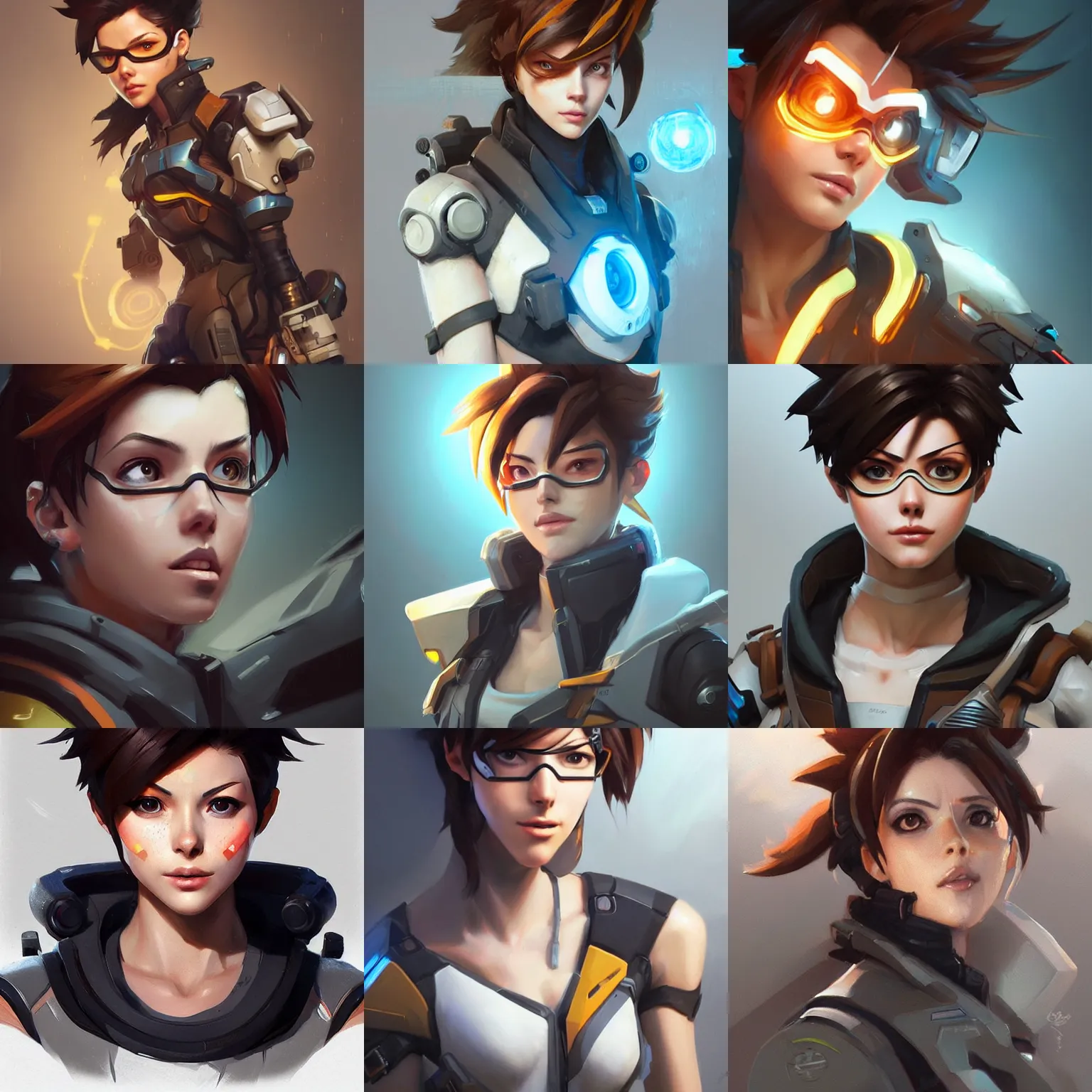Prompt: “ portrait of tracer from overwatch by greg rutkowski, young, attractive, highly detailed portrait, scifi, digital painting, artstation, concept art, smooth, sharp foccus ilustration, artstation hq ”