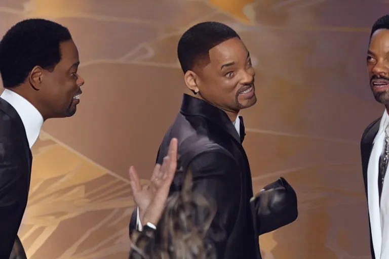 Image similar to will smith slapping chris rock at oscars ultra detailed 4k