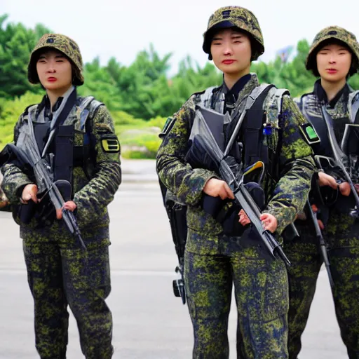 Prompt: female south korean counterterrorist unit 7 0 7 th special mission group, tactical c 1 3. 0