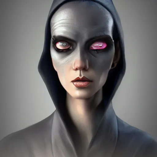 Image similar to techno dark elf spy, character concept, digital art, art station, hd, hyperrealistic