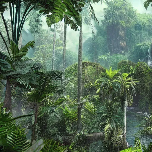 Prompt: jungle filled with spider web, ultra realistic, intricate details, highly detailed, photorealistic, 8 k, vegetation, water