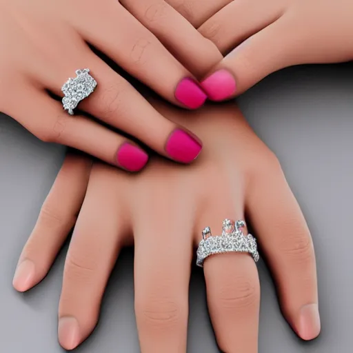 Prompt: foto elegant woman hand with five finger, engagement ring ads, photorealistic