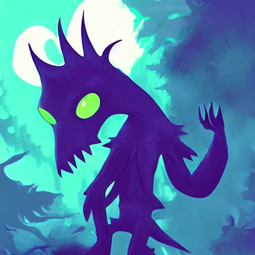 Image similar to a friendly monster, digital art, anime art style