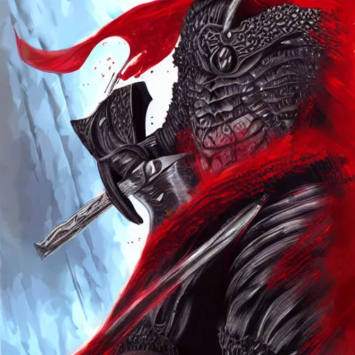 Image similar to guts from berserker, digital painting, beautiful