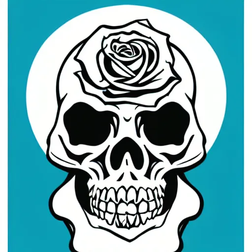 Image similar to rose n skull tattoo vector art