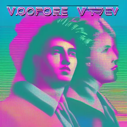 Image similar to vaporwave album cover