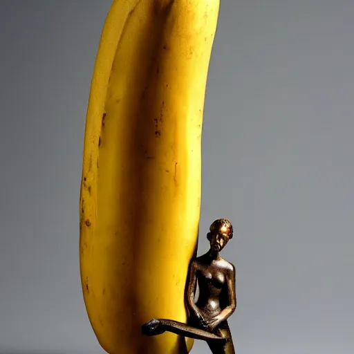 Image similar to a bronze statue of a banana