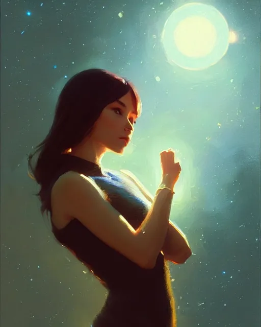 Image similar to a potrait of a space fanstasy cat, fine details. night setting. realistic shaded lighting poster by ilya kuvshinov katsuhiro, artgerm, jeremy lipkin and michael garmash, unreal engine, radiant light, detailed and intricate environment, digital art, trending on art station