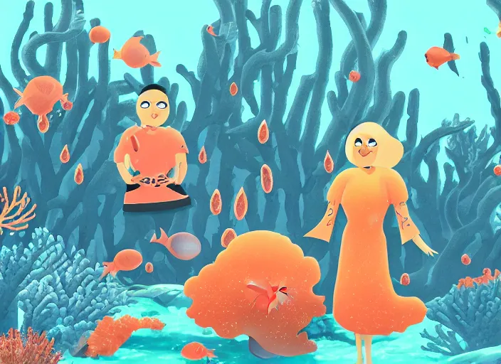 Image similar to coral - inspired professional character designs for undersea television series coral days