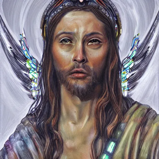 Prompt: Wheels within wheels with eyes, biblically accurate angel, ezekiel, hyperrealistic painting, cyberpunk