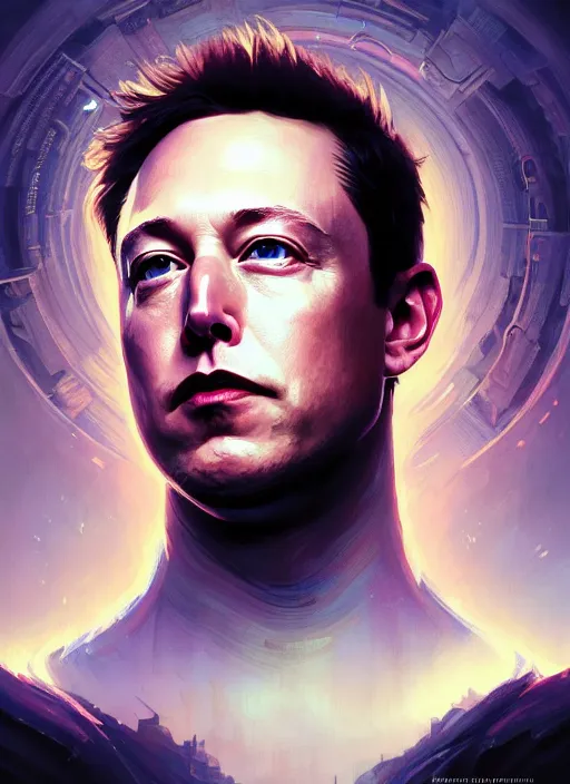 Image similar to Highly detailed portrait of Elon musk mixed with Mark zuckerberg and Tom Hiddleston, Stephen Bliss, unreal engine, fantasy art by Greg Rutkowski, Loish, Rhads, ferdinand knab, Makoto Shinkai and Lois van baarle, ilya kuvshinov, rossdraws, Tom Bagshaw, alphonse mucha, global illumination, radiant light, detailed and intricate environment