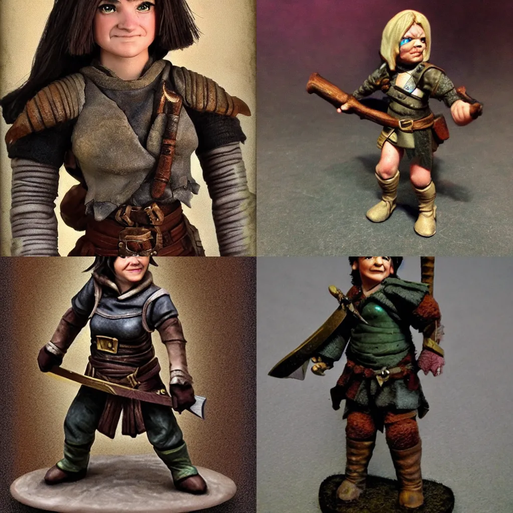 Prompt: fantasy character. halfling. female. rogue. weathered. cynical.