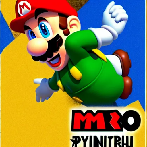 Prompt: super mario in the style of a polish movie poster