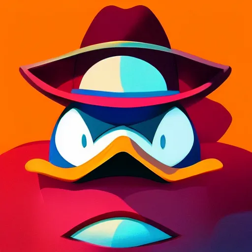 Image similar to face icon stylized minimalist darkwing duck, loftis, cory behance hd by jesper ejsing, by rhads, makoto shinkai and lois van baarle, ilya kuvshinov, rossdraws global illumination