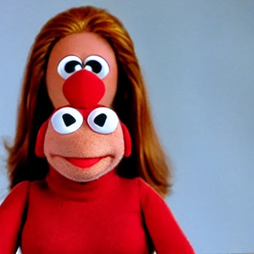 Image similar to Holly Flax as a Muppet, 35mm film