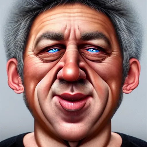 Image similar to Caricature portraits done of Gene Ween, realistic, hyperrealistic, very realistic, highly detailed, very detailed, extremely detailed, detailed, oil painting, digital art, trending on artstation