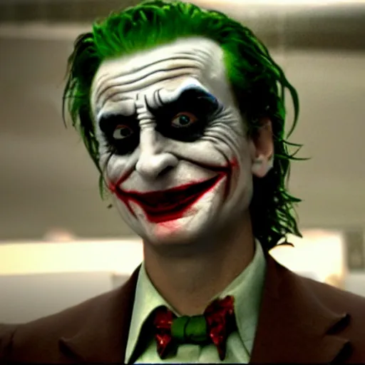 Image similar to Bob Saget as The Joker, still from the Dark Knight, detailed, 4k