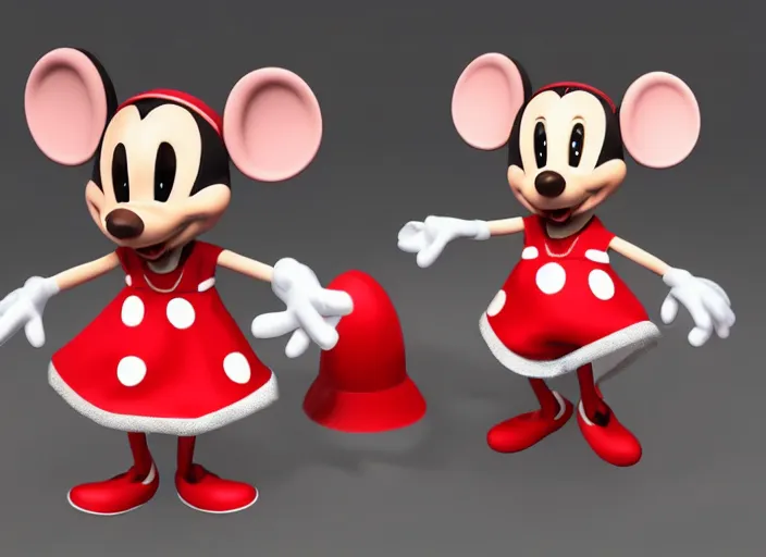 Image similar to mickie mouse in 3 d, unreal engine 5