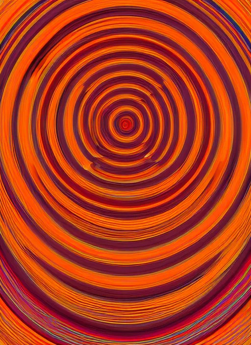 Prompt: an orange background with a circular design, a raytraced image by kenneth noland, polycount, generative art, quantum wavetracing, ray tracing, global illumination