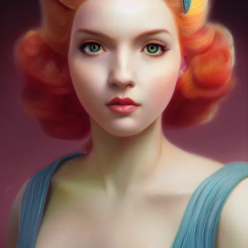 Image similar to a beautiful portrait of princess peach by Jim Burns and Tom Bagshaw, 4K, Trending on Artstation, photorealistic