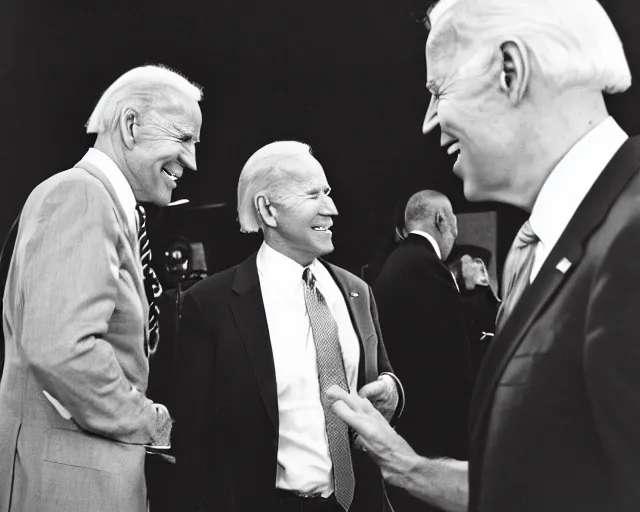 Image similar to president joe biden face to face with president joe biden, nikon 3 5 mm, photograph