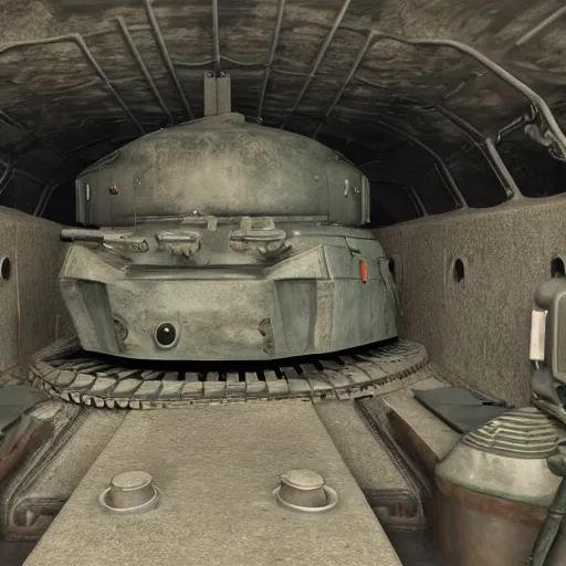 Image similar to inside of a tank while the crew is working 4 k photo realistic