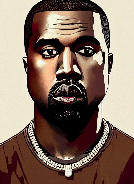 Image similar to highly detailed portrait kanye west posing! gta v stephen bliss unreal engine fantasy art by greg rutkowski loish rhads ferdinand knab makoto shinkai lois van baarle ilya kuvshinov rossdraws tom bagshaw global illumination radiant light detailed intricate environment