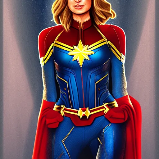 Image similar to Digital painting of Gal Gadot as Captain Marvel, from Captain Marvel (2019)