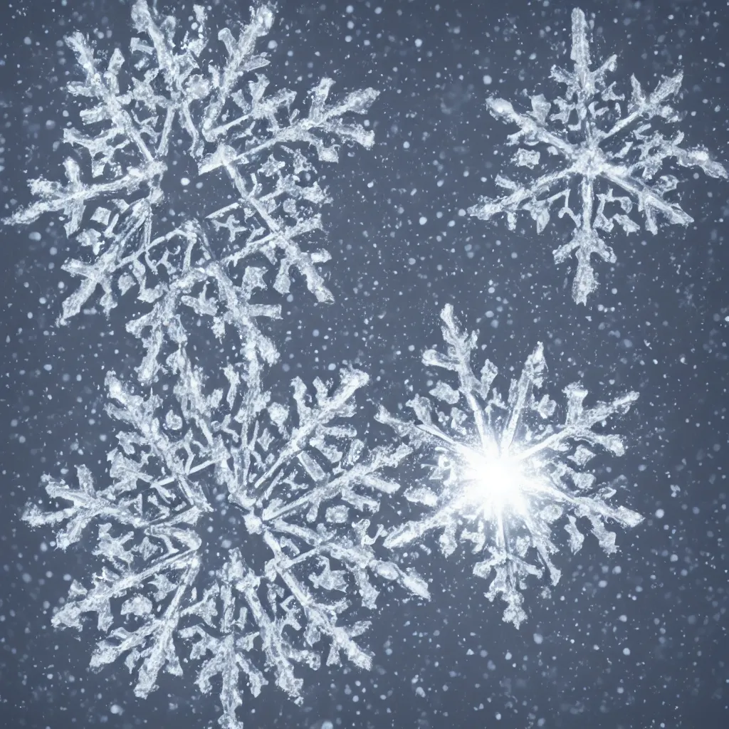 Prompt: a beautiful snowflake, reflecting in the light, 8k, photorealistic, award winning photography