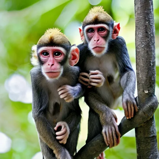 Prompt: three-headed monkey