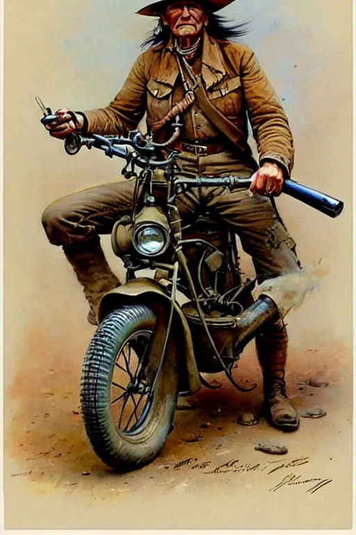 Image similar to (((((1950s wild west military us army indian scout . muted colors.))))) by Jean-Baptiste Monge !!!!!!!!!!!!!!!!!!!!!!!!!!!