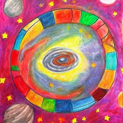 Image similar to the universe, children's drawing