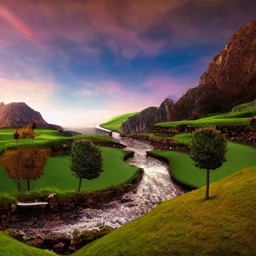 Prompt: professional photo of landscape similar to first classic level of super mario, by discovery magazine, real life, photorealistic, soft focus, long exposure